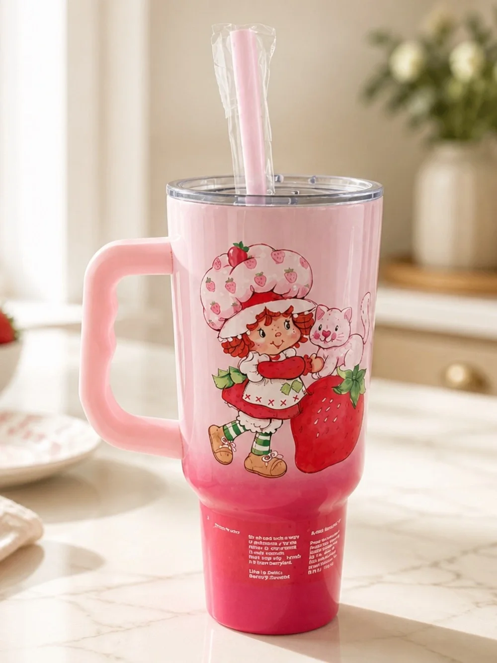 Strawberry Shortcake Pink Stainless Steel Tumbler 40 oz